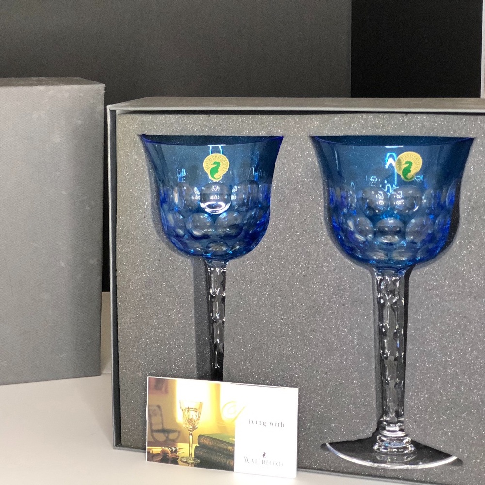 Wedding Gift Crystal Blue Goblets